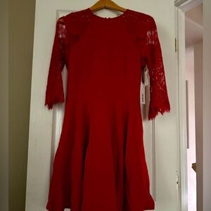 Beautiful Red Dress with Lace top